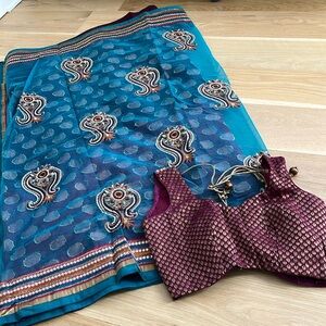 Sari with matching blouse